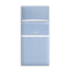 Triptico Cuna Coralina Modelo Patitos + Broche Azul