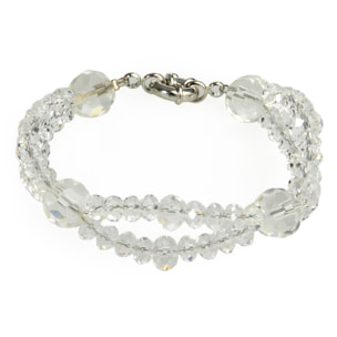 J-Line bracelet Double Cristal - platine