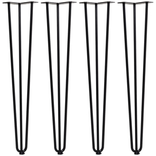 Juego de 4 Patas para Mesa 12x12x71cm Con Protectores de Goma Color Negro