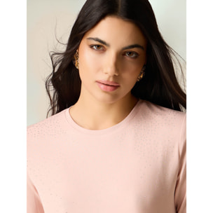 Oltre - Camiseta con tachuelas degradadas - Rosa