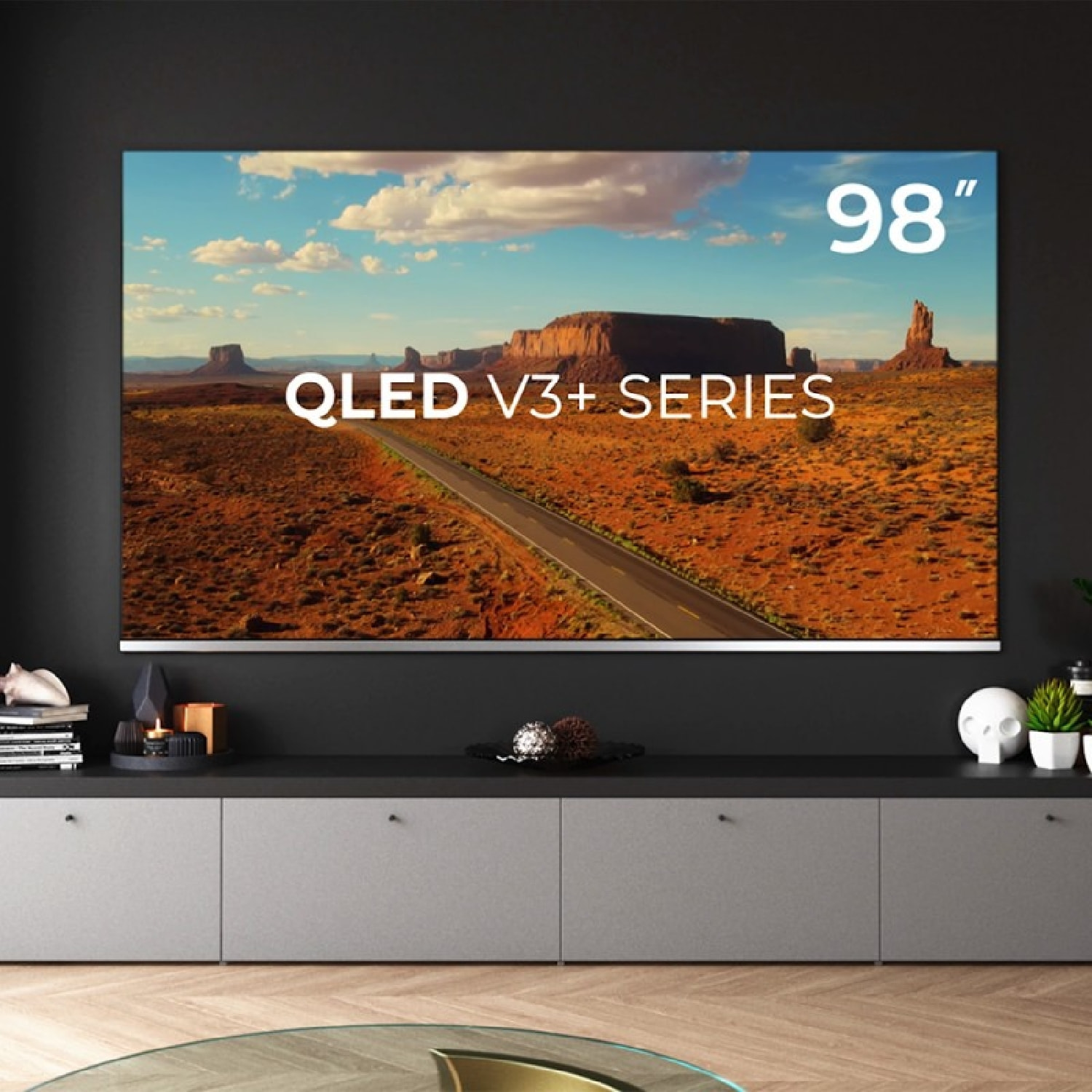 Televisor QLED 98" Smart TV V3+ Series VQU30098+ Cecotec. 4KUHD,AndroidTV11,Fram