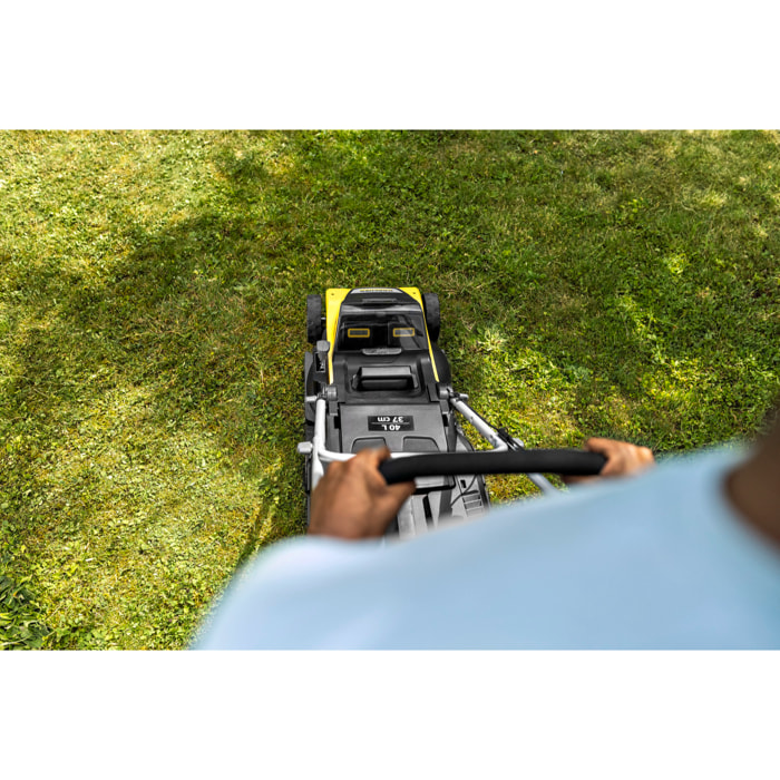 Tondeuse à gazon sans fil 36 V Karcher LMO 4-18 Dual avec 2 batteries 18V-5Ah- moteur brushless- autonomie 450 m²- coupe 37 cm