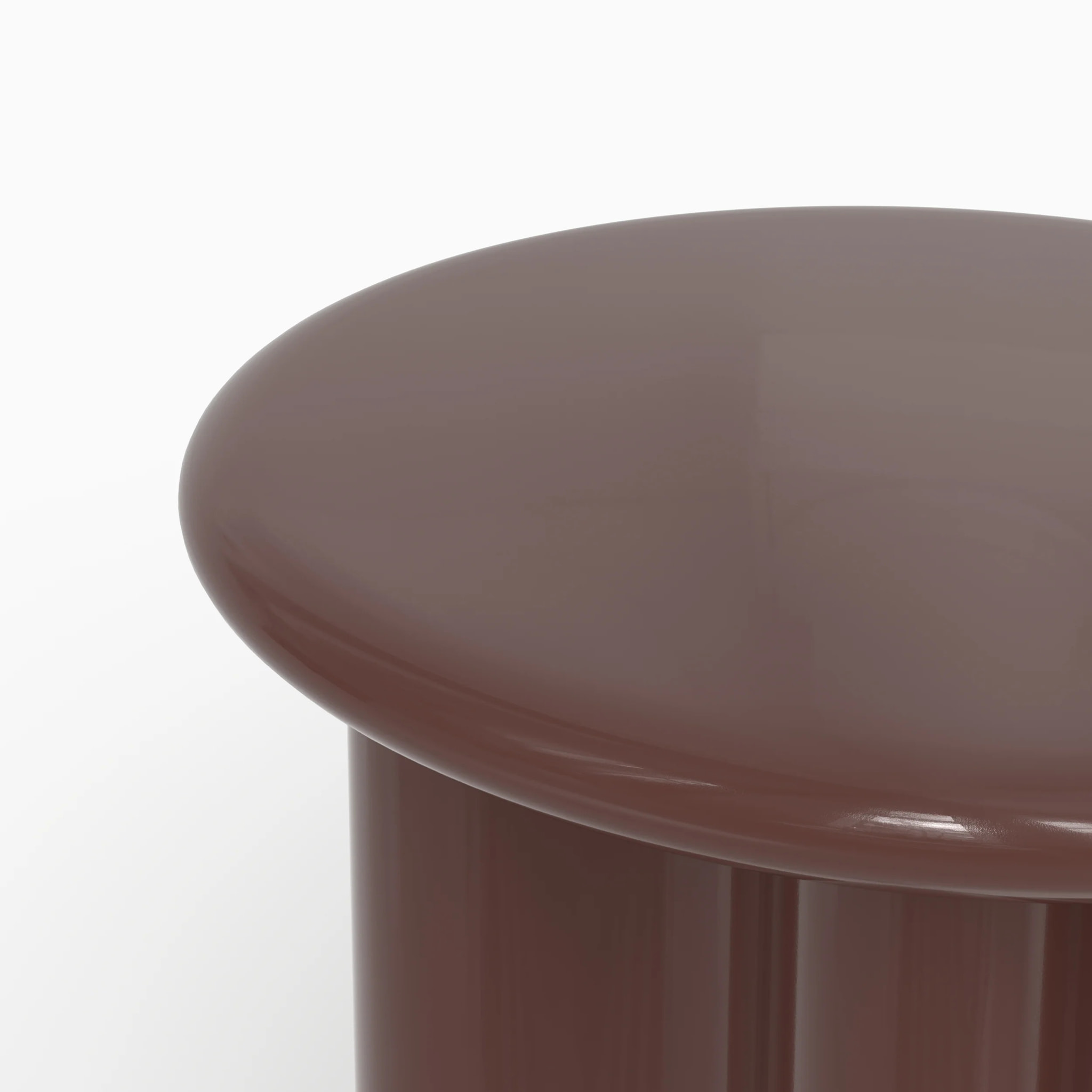 Table d'appoint laquée rouge lie de vin, D50 cm - Olya