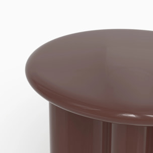 Table d'appoint laquée rouge lie de vin, D50 cm - Olya