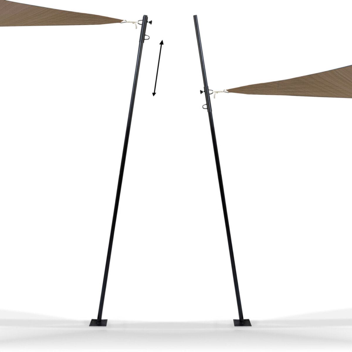 Poteau ajustable pour voile d'ombrage