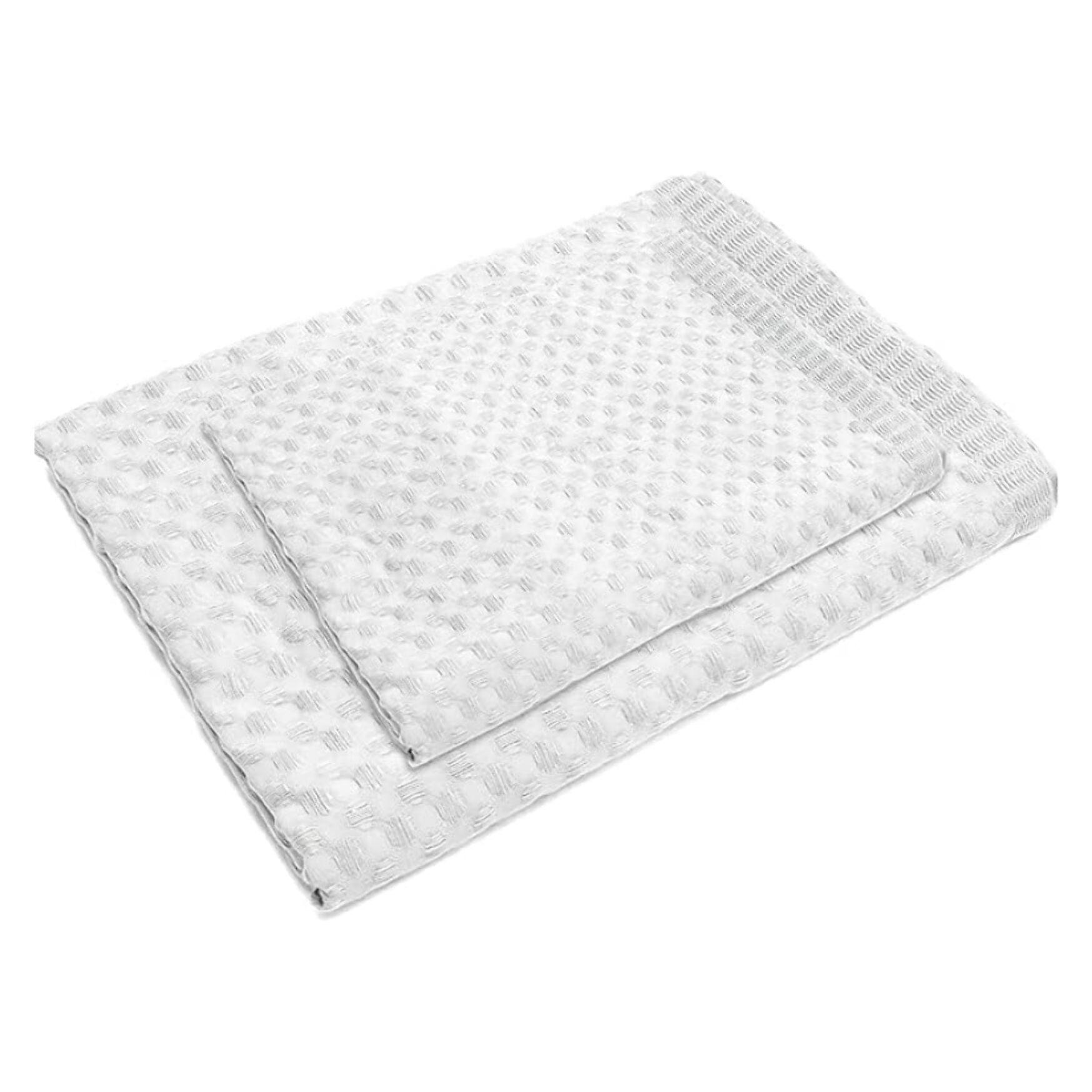 INTRECCI Set Asciugamani Bagno Viso e Bidet, Coppia Asciugamani Bagno, in Spugna di Puro Cotone 300 gr/mq, 110 x 60 cm + 60 x 40 cm, Morbido al Tatto, Tinta Unita Bianco. Modello: Napone