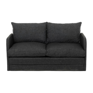 Canapé-lit en lin gris foncé, 2 personnes 140 cm ORURO