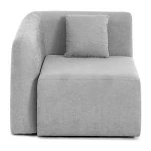 Ikare - module d'assise d'angle gauche - en tissu - Gris clair