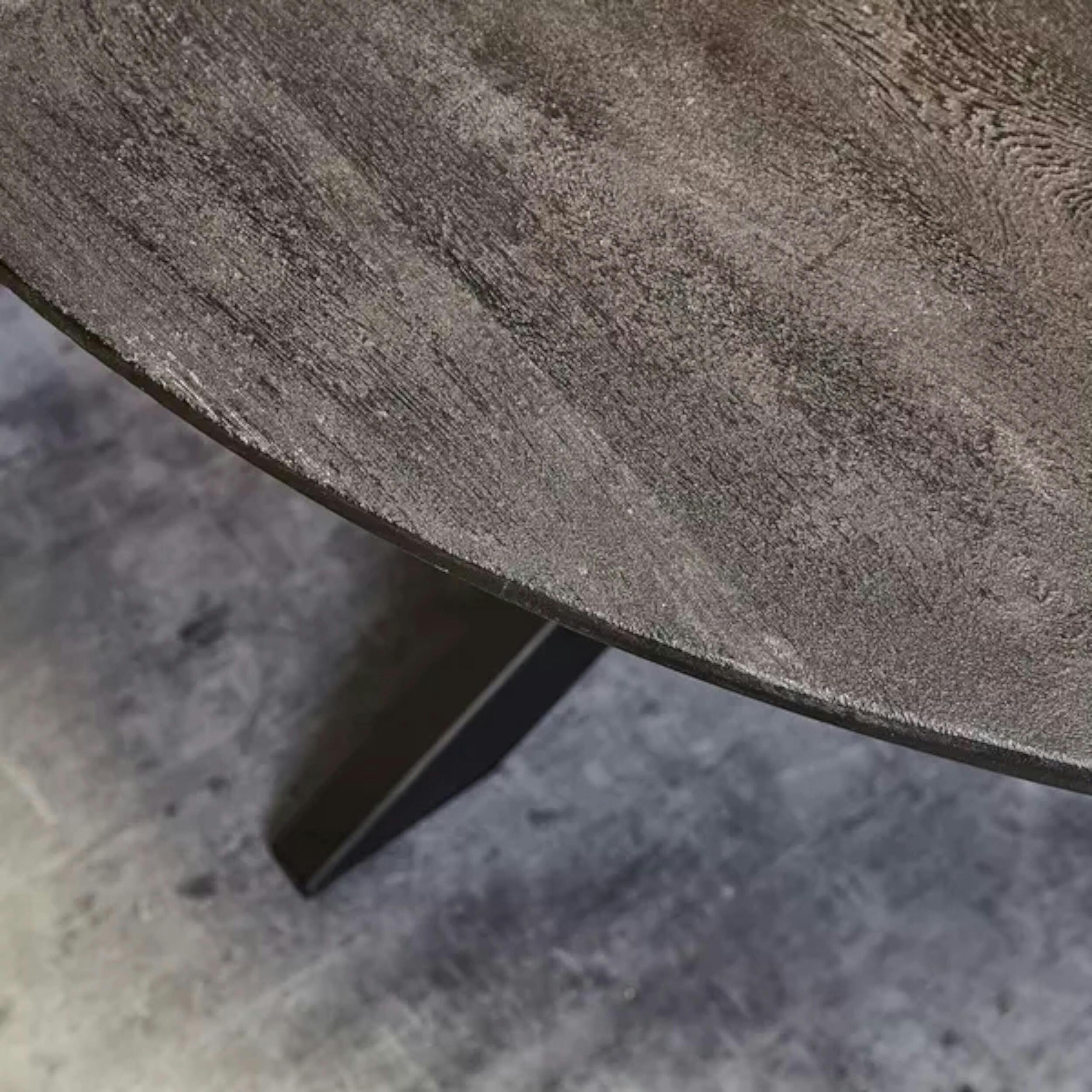 Table ronde noire en bois de manguier Ø110 cm ALVERA