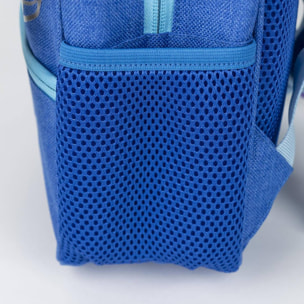 Mochila infantil escolar stitch, unisex niños, azul, pequeña