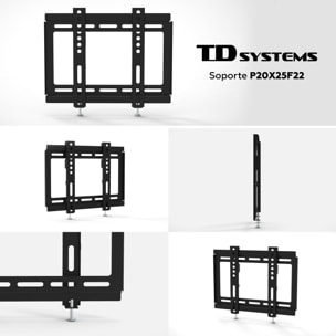 Soporte de TV pared fijo de bajo perfil para pantallas de 14 a 43 pulgadas. VESA máximo de 400 x 400 mm - TD Systems P20X25F22