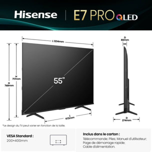 TV QLED HISENSE 55E79Q PRO (2025) 55" (139 cm) 4K Ultra HD - 144Hz, Smart TV