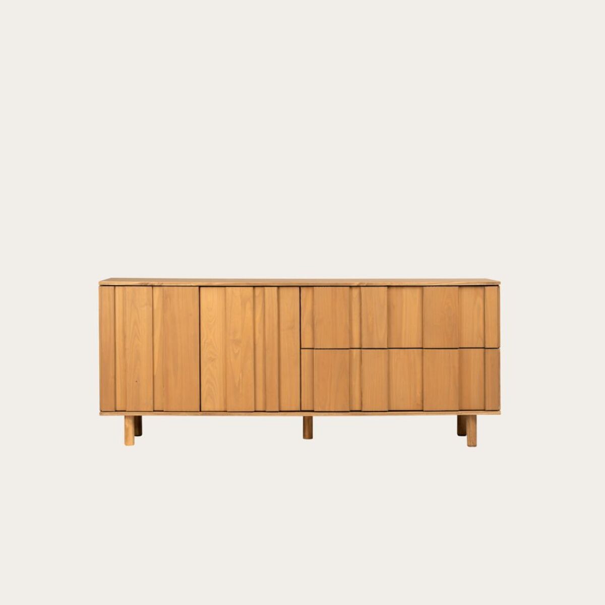 Buffet Sandoli -bois massif d'araucaria-couleur nogal 180 x 75 x 45 cm