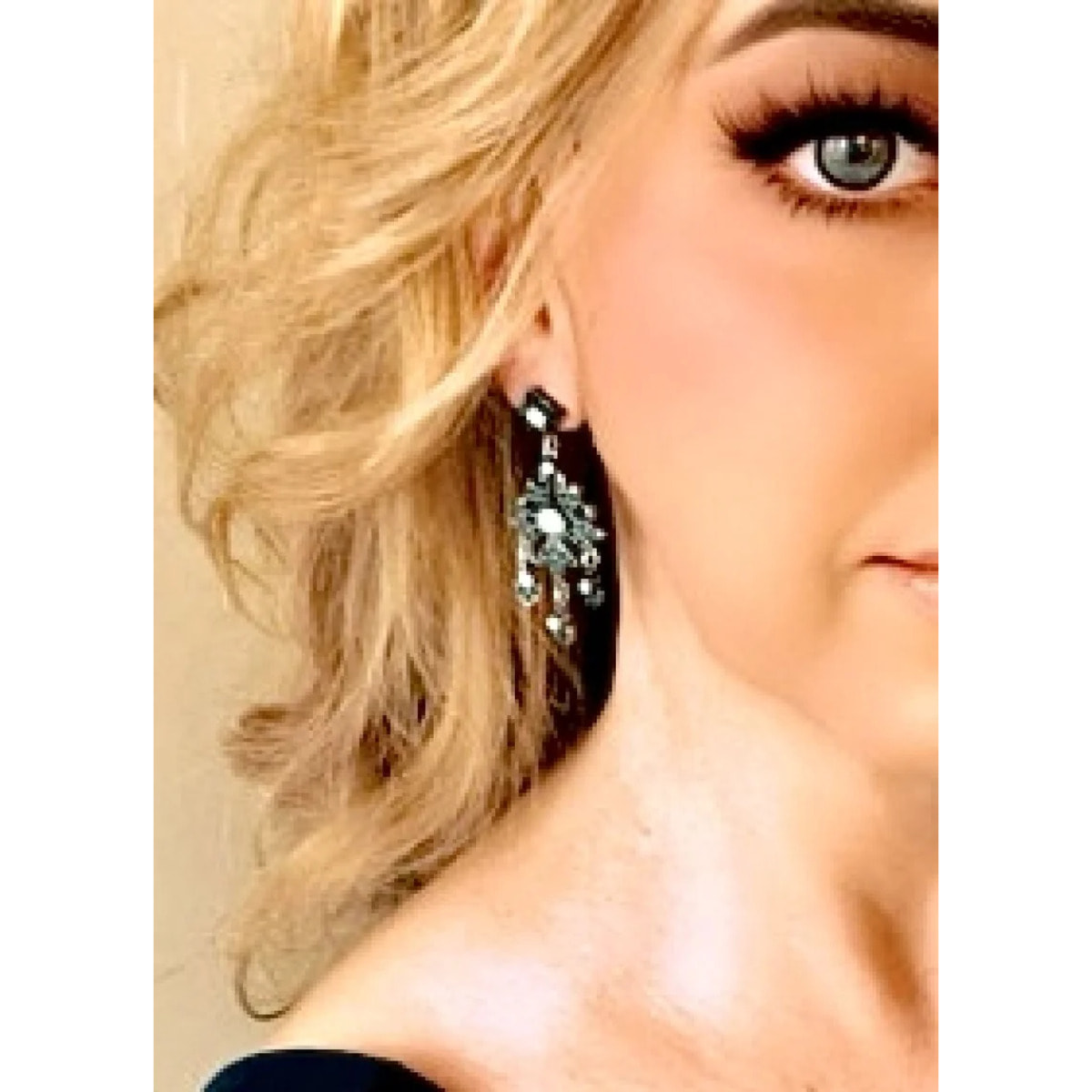 Pendiente largo multicristal Sw y plata 925 10µ T2