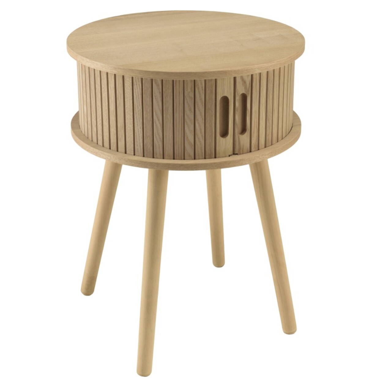AGATHE - Table de chevet ronde en bois couleur naturelle D40cm
