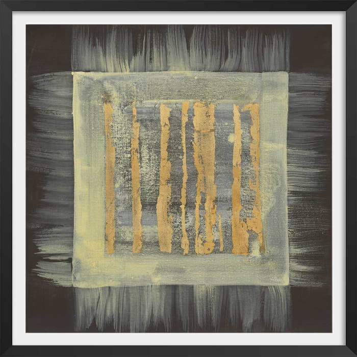 Affiche Carré magique doré Affiche + cadre en bois - Noir