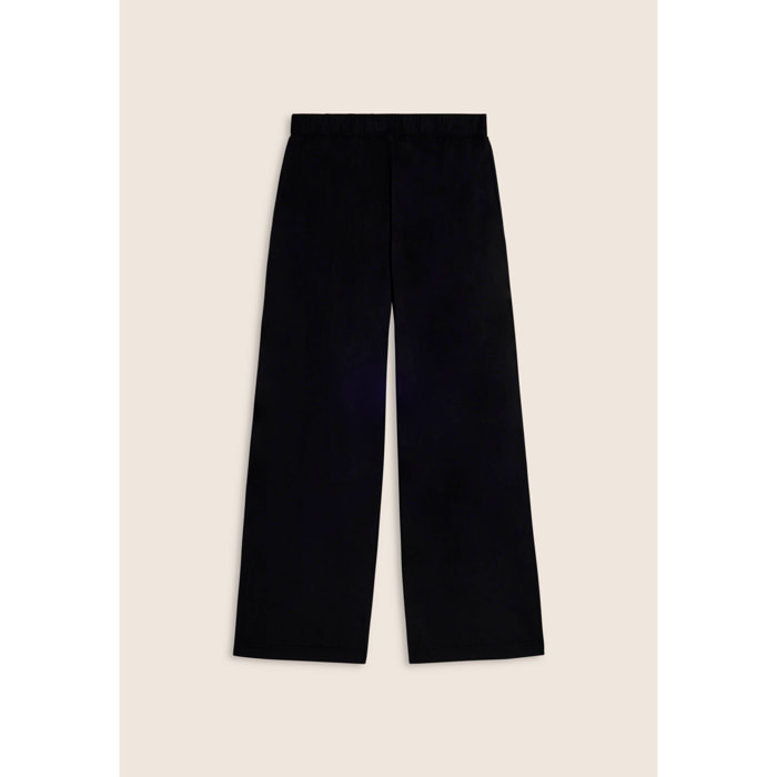 Pantaloni wide leg in cotone