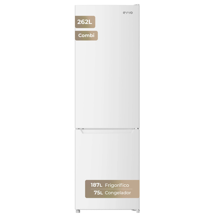 Frigorífico Combi EVVO F51, 187 l + 75 l, 176 cm, Blanco, Bajo consumo