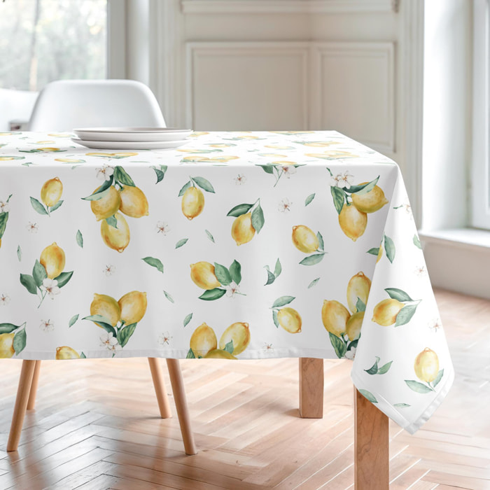 Nappe imprimée anti-tâches HELIOS JAUNE