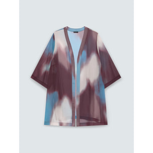 Fiorella Rubino - Kimono abierto con estampado degradado - Burgundy