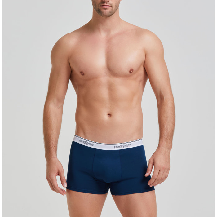 Boxer cotone con elastico a vista logato