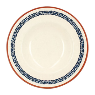 Lot de 6 assiettes à pâtes en faïence blanche 28cm AMATXI
