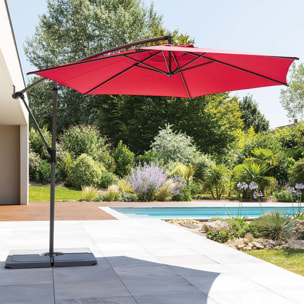 Parasol déporté rond Manoa Grenade & Graphite