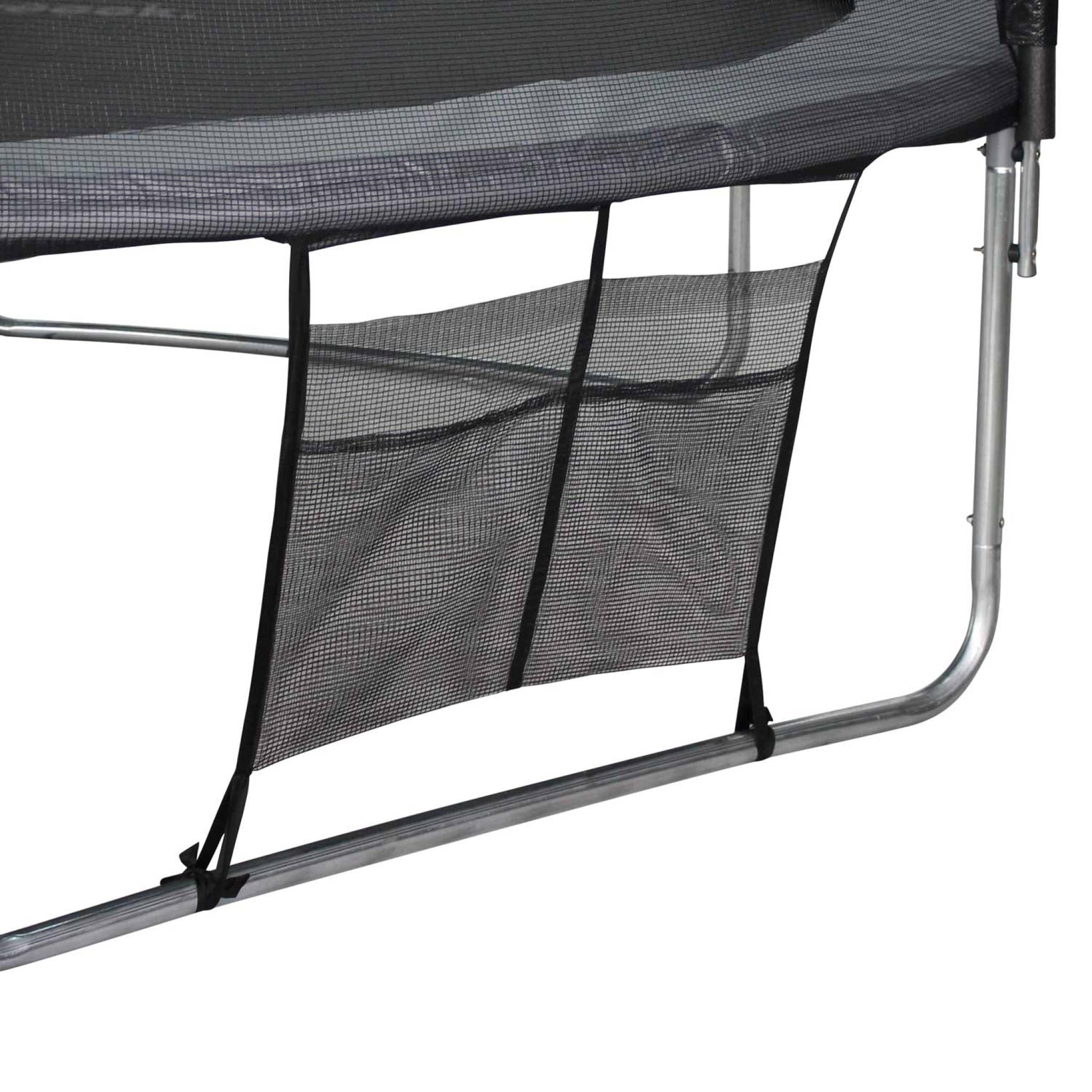 Trampoline rond Ø 430cm gris avec filet de protection intérieur - Venus Inner XXL –  échelle. bâche. filet pour chaussures et kit d'ancrage 4.30m 430 cm
