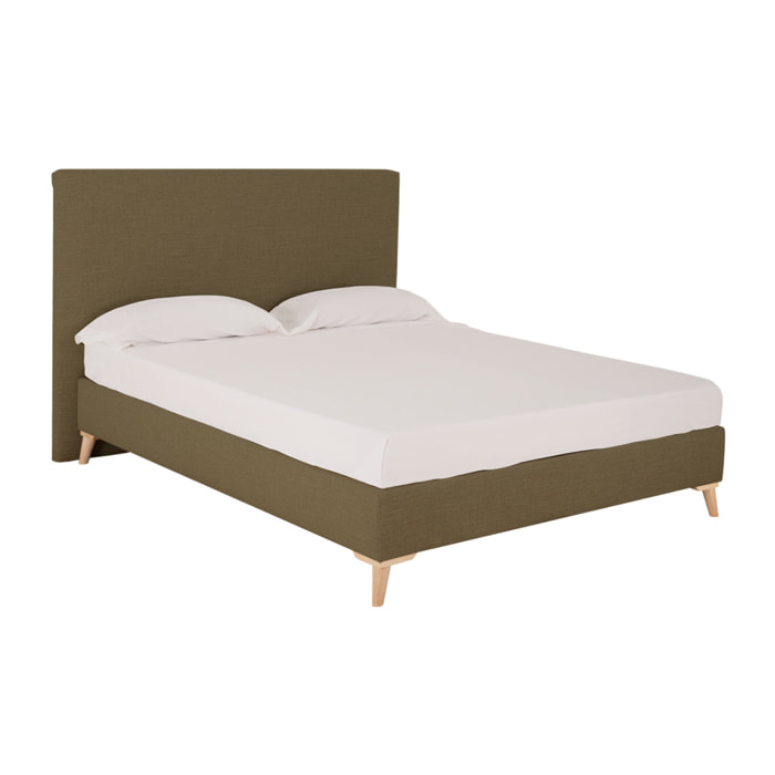 Lit rembourré en lin vert pour les matelas en différentes tailles