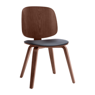 Chaises vintage en bois foncé et noir (lot de 2) BECK
