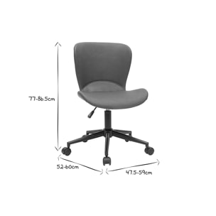 Chaise de bureau à roulettes marron et métal noir JOSH