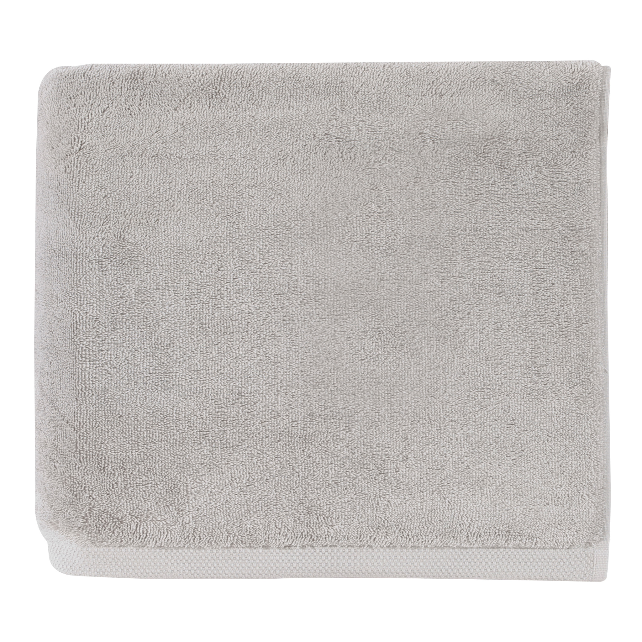 Drap de douche uni en coton peigné biologique, ESSENTIEL, Gris Clair