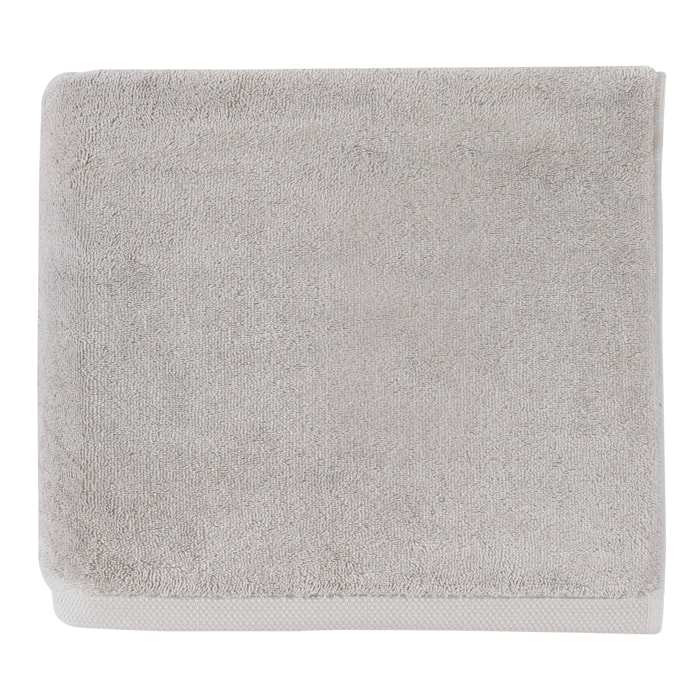 Drap de douche uni en coton peigné biologique, ESSENTIEL, Gris Clair