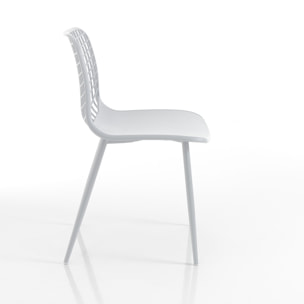 Tomasucci Lot de 4 Chaises d'intérieur/extérieur NAIROBI WHITE Blanches