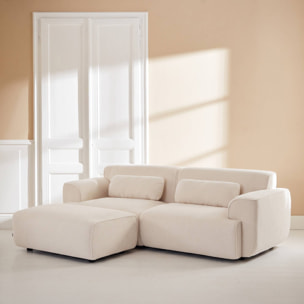 Pouf, repose-pieds pour canapé 2 places Wallas bouclette WALLAS
