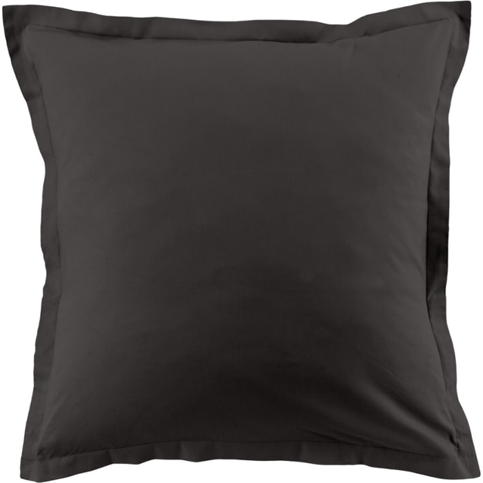 Lot De 2 Taies D'oreiller 100% Coton 57fils Gris FoncÉ