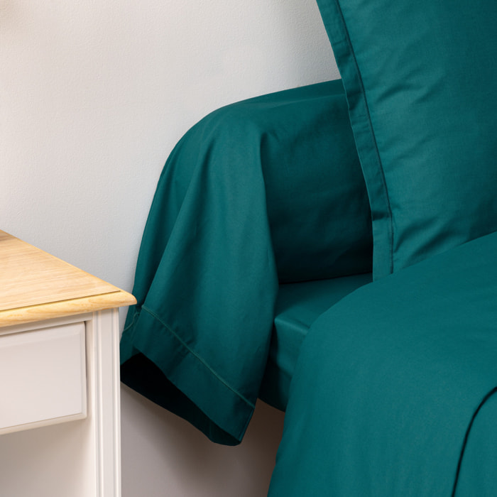 Taie de traversin "Carina" 85x185cm bleu canard