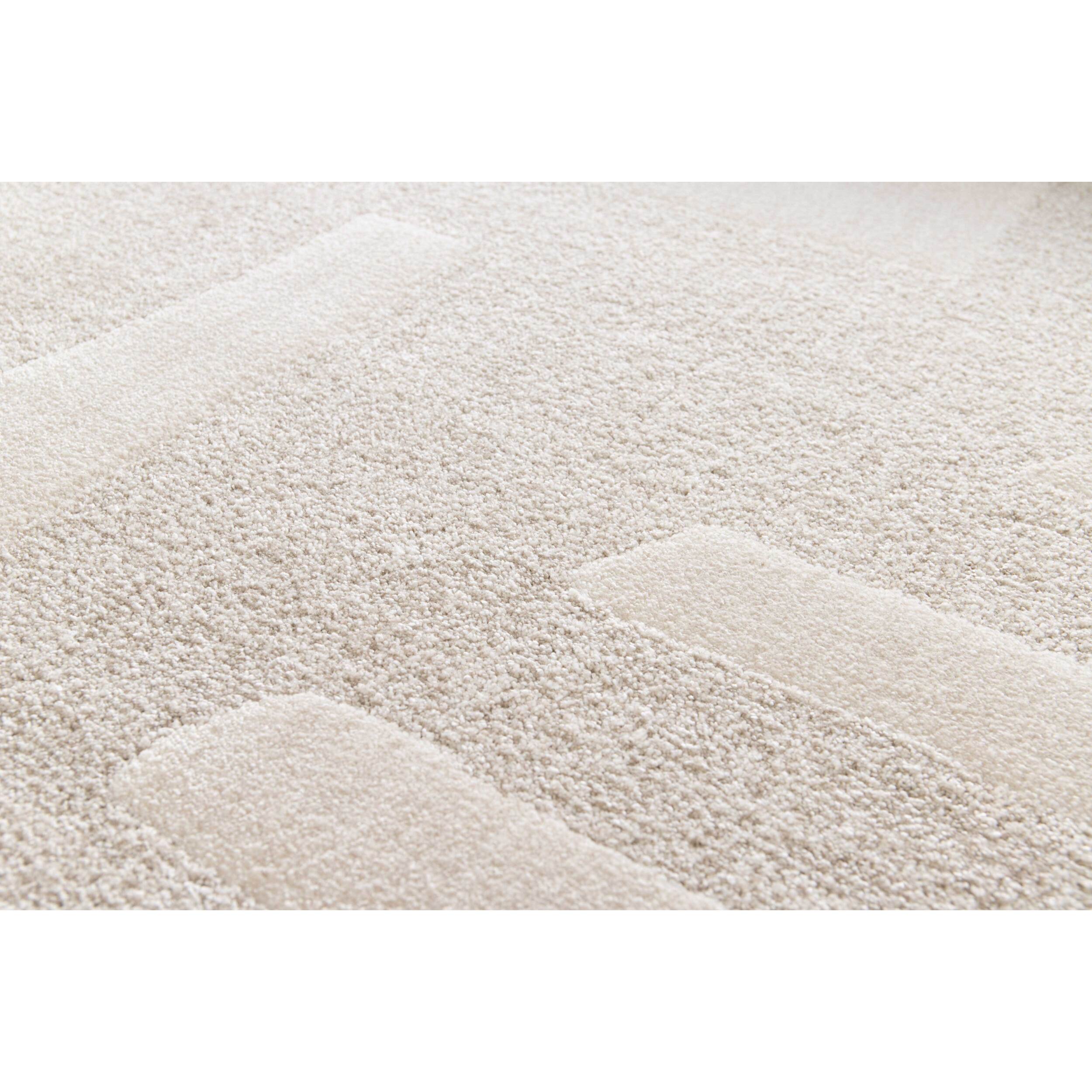CALEDONIA Alfombra con diseÃ±o a cuadros en beige, varias medidas disponibles.