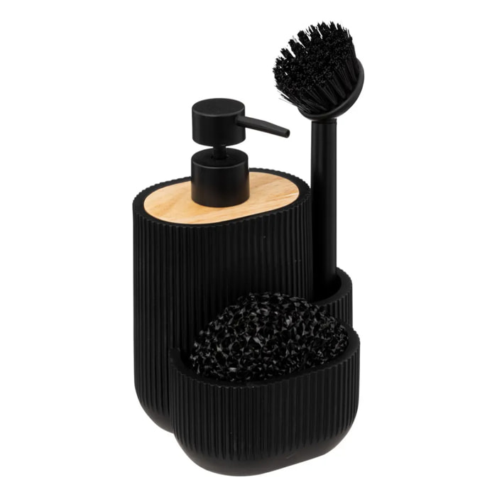 Distributeur savon avec accessoires 500ml "Blackwood" noir