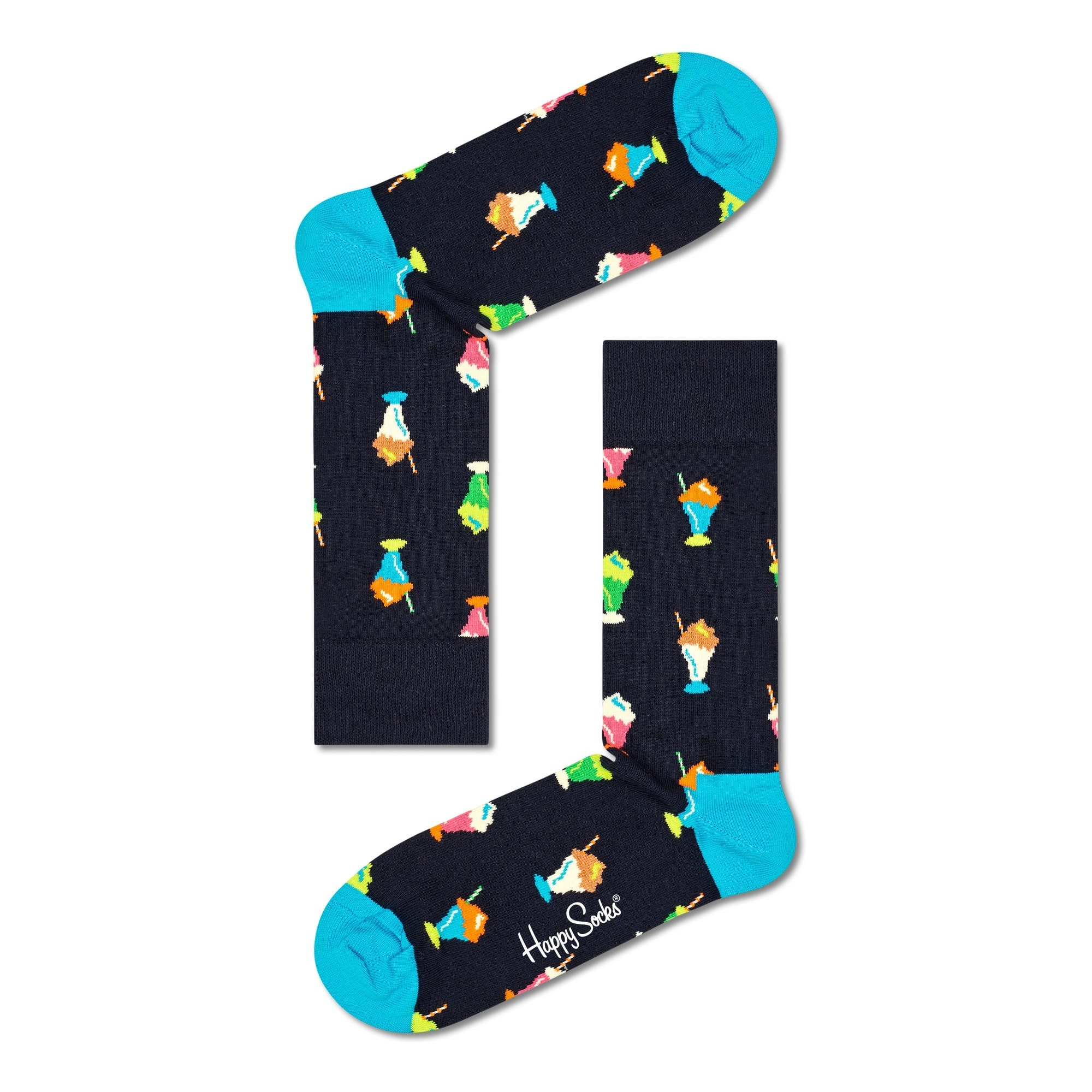 Set de 4 pares de calcetines - diseños "Pizza", "Milkshake", "Alien" y "UFO"