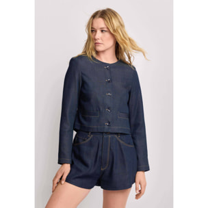 Kocca - Giacca in denim lavaggio scuro Donna, Denim, Girocollo