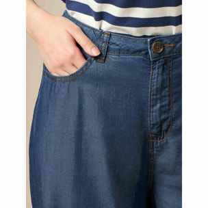 Oltre - Pantalón wide leg de tencel - Azul