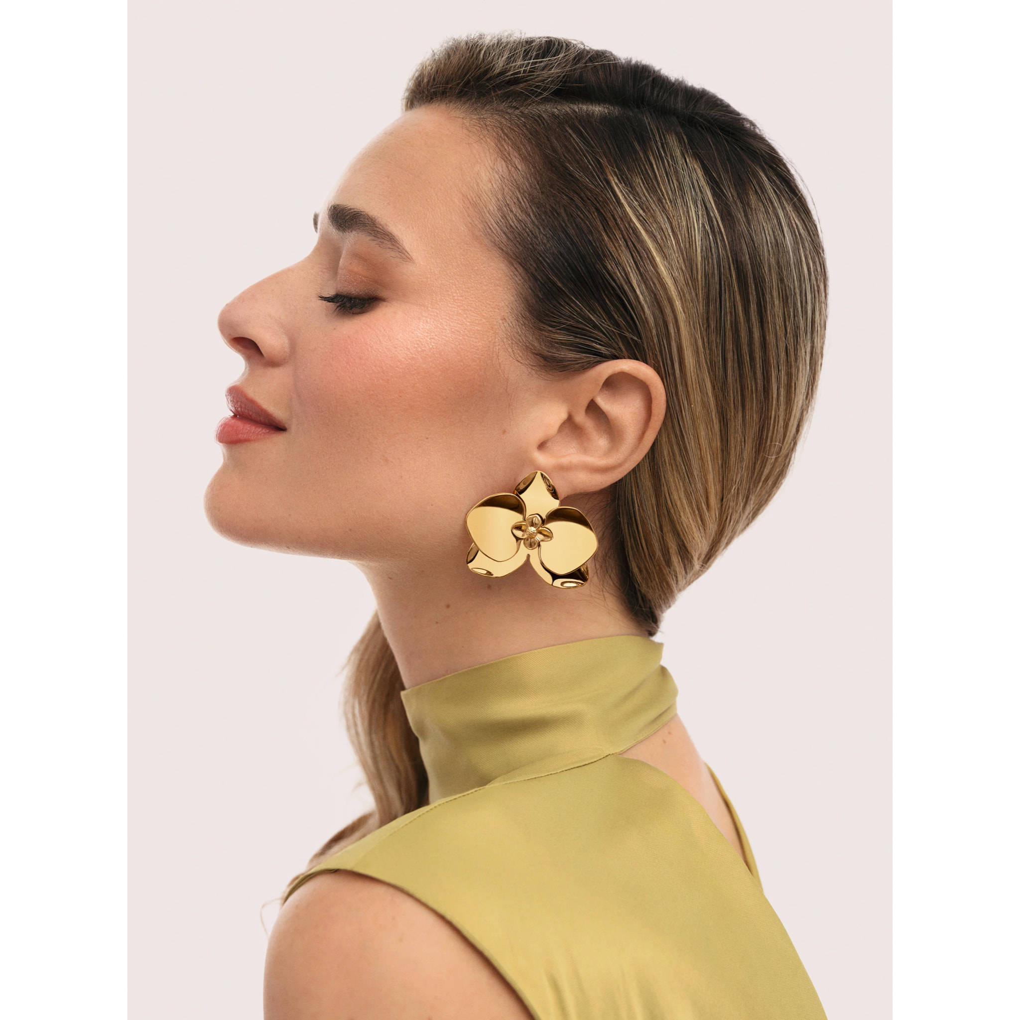 Pendientes Botanic Acero Baño Oro