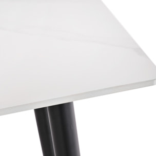 Console L. 120 cm plateau céramique marbré pieds métal noir - STONE 2