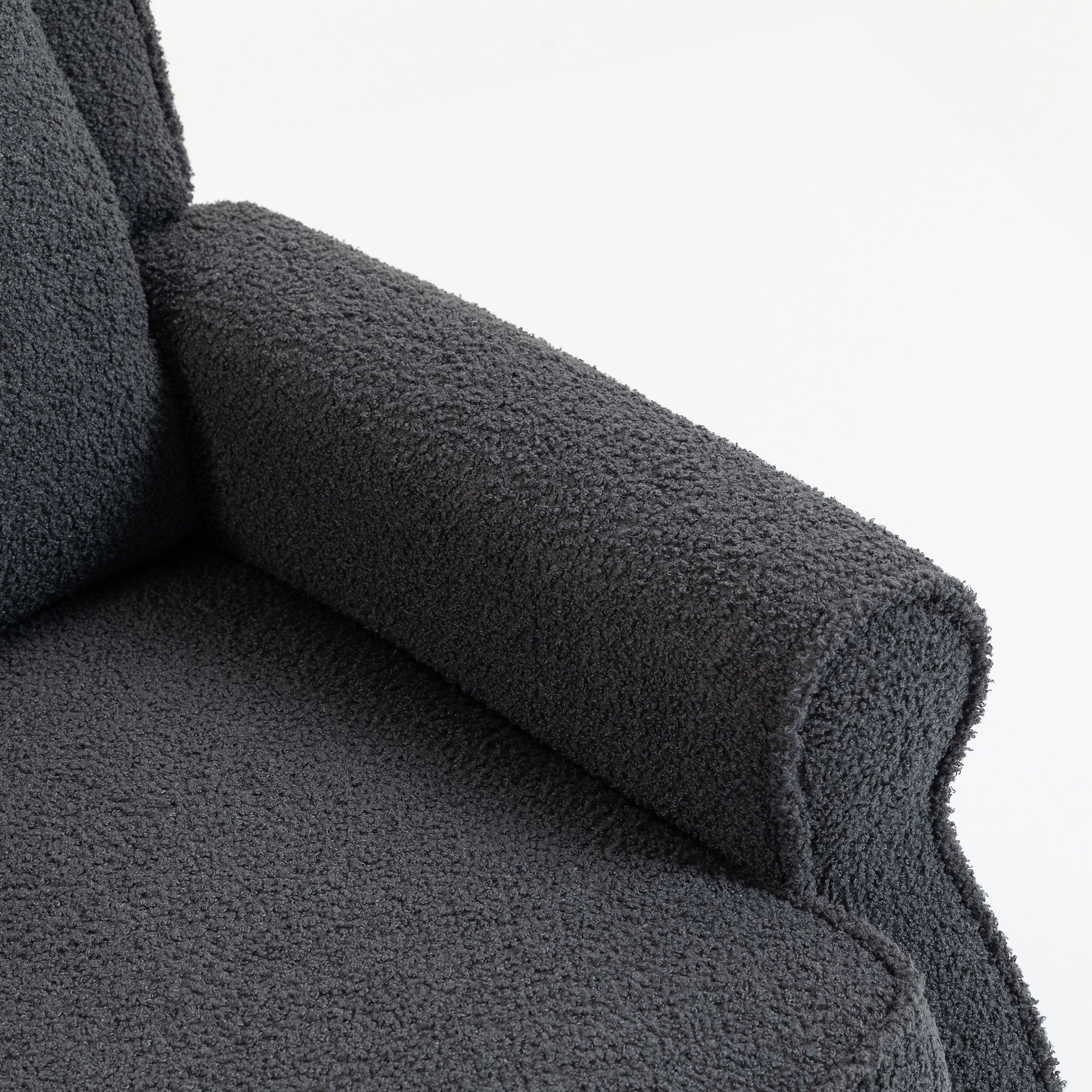 Fauteuil classique chic inclinable bouclette anthracite
