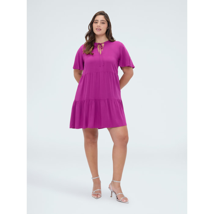 Fiorella Rubino - Vestito Smile corto con fiocco - Fucsia