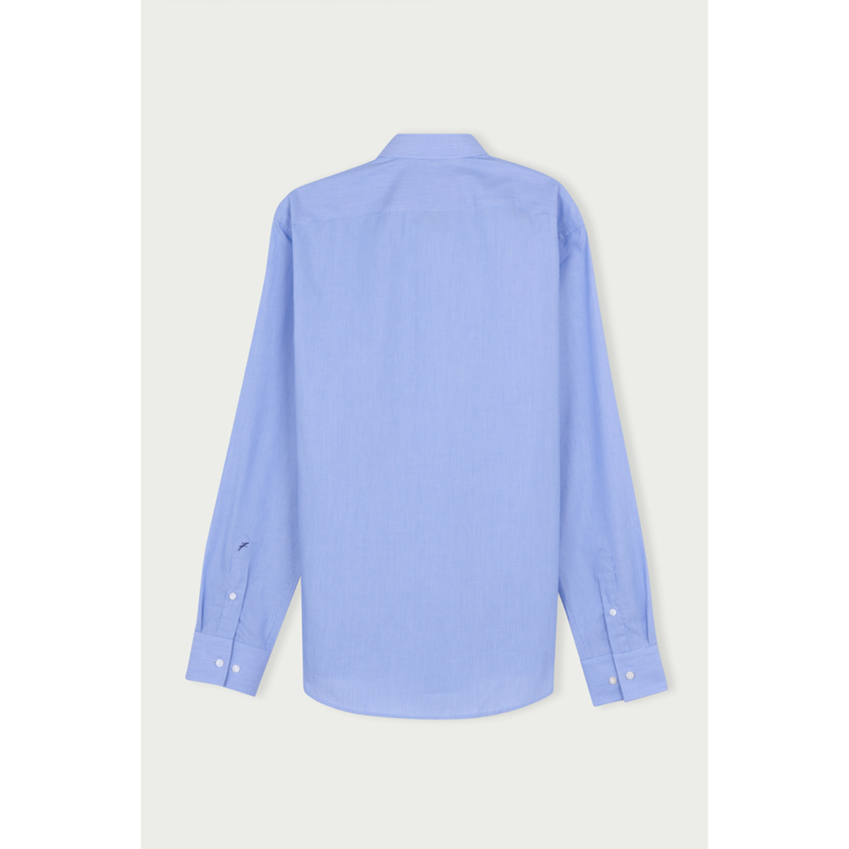 Camicia Uomo 1 Bottone Italiano Slim Popeline Riga Stretta Blu Inchiostro\Bianco