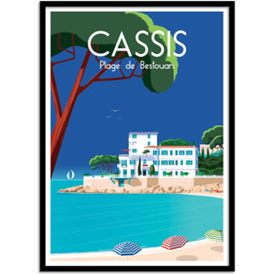 Affiche - Cassis Plage de Bestouan - Raphael Delerue
