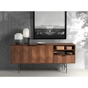 Aparador – Nogal en espiga y negro