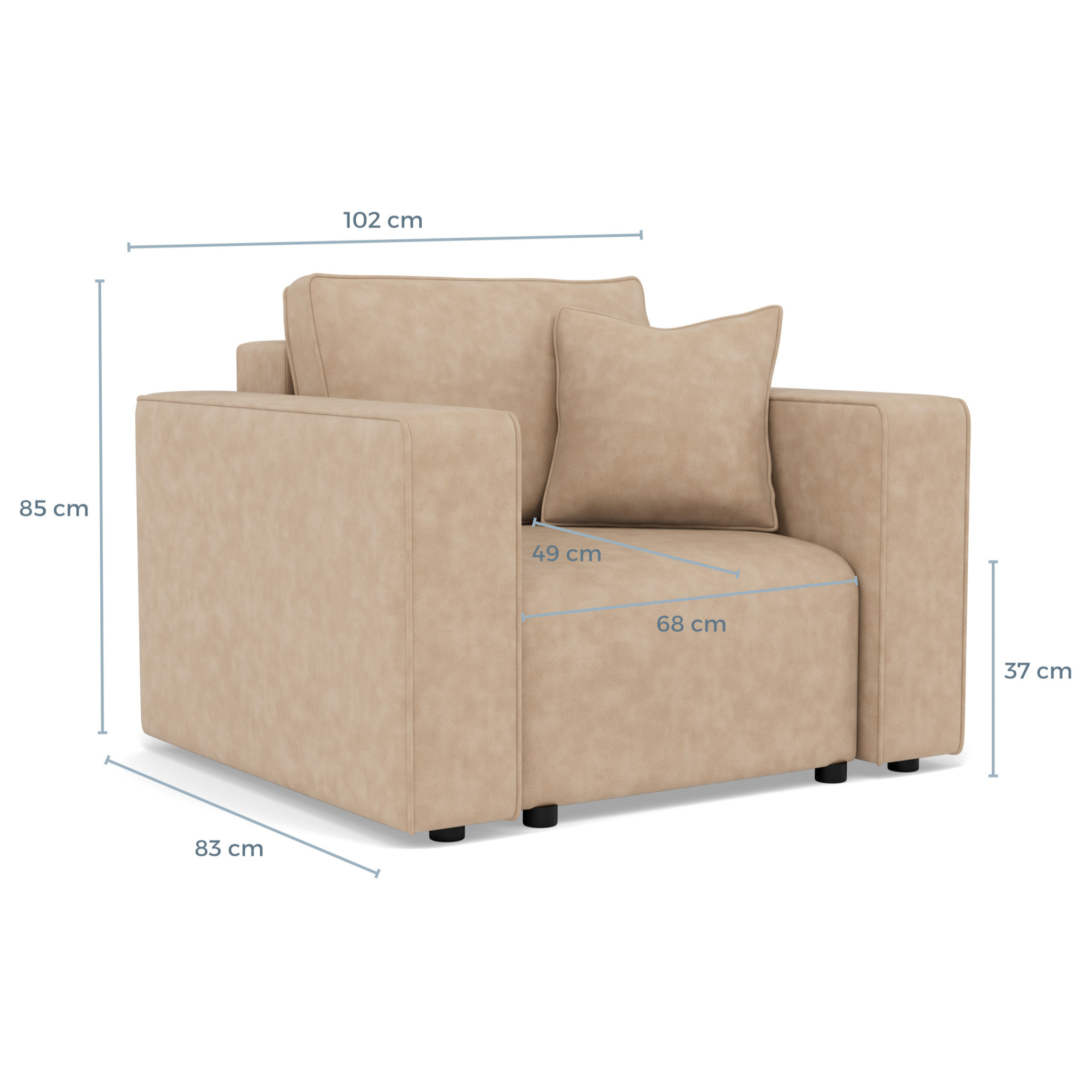 Topaze - fauteuil en simili - Beige